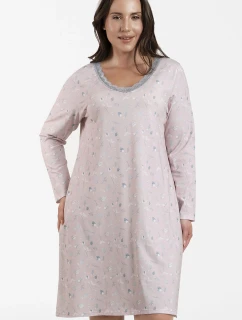 Italská móda Simona long barva:béžová melanž/potisk