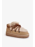 Nízké Sněhule Na Platformě S Kožešinou D.Franklin Béžové