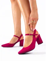 Moderní lodičky dámské růžové na širokém podpatku Moderní lodičky dámské růžové na širokém podpatku