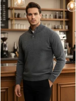 Pánský svetr se stojáčkem světle šedý FashionStreet WX2356