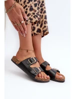 Dámské žabky s přezkami černé Fronila