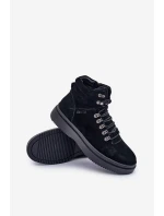 Semišové pánské zimní boty Big Star OO174187 černé Semišové pánské zimní boty Big Star OO174187 černé