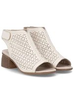 Remonte béžové Remonte dámské kožené sandály Rieker R8777-60 Remonte béžové Remonte dámské kožené sandály Rieker R8777-60