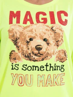 Halenka s potiskem Magic yellow neon