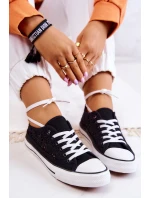 Dámské látkové tenisky s prolamováním Černá Venture