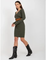 Dámské šaty TW SK BE BQ183 .19 khaki - FPrice Dámské šaty TW SK BE BQ183 .19 khaki - FPrice