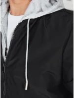 Pánská bunda bomber s kapucí černá FashionStreet TX5021 Pánská bunda bomber s kapucí černá FashionStreet TX5021