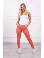 Tmavě meruňkové džínové kalhoty Tmavě meruňkové džínové kalhoty