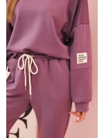 Komplet mikina + kalhoty máslový fialový
