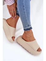 Pěnové Dámské Pantofle Na Platformě Béžové Xalvania