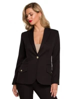 K141 Sako s dvojitými kapsami s klopou - černé K141 Sako s dvojitými kapsami s klopou - černé