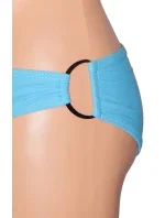 Dámské plavky dvoudílné bikiny D-RING zdobené třásněmi na podprsence a kovovými doplňky modré - Modrá - OEM
