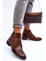 Dámské kožené kozačky Maciejka 5743A-02 Hnědá