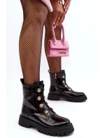 Dámské zateplené boty s ozdobnými knoflíky D&A MR870-51 Černé Dámské zateplené boty s ozdobnými knoflíky D&A MR870-51 Černé