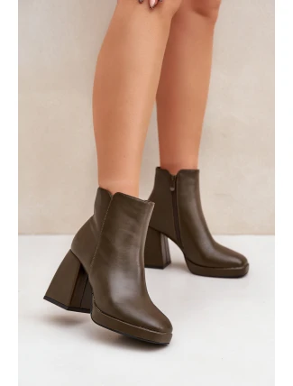 Boty Na Vysokém Podpatku Eko Kůže Tmavě Zelené Selarae