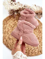 Dětské sněhule na suchý zip Pink Unitia