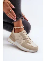Béžové dámské tenisky vyrobené z eko kůže Kaimans Béžové dámské tenisky vyrobené z eko kůže Kaimans