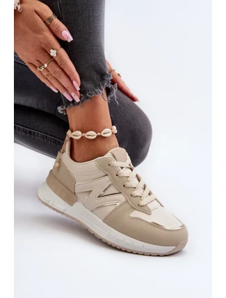 Béžové dámské tenisky vyrobené z eko kůže Kaimans Béžové dámské tenisky vyrobené z eko kůže Kaimans