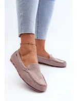 Dámské eko semišové mokasíny, fialová Amrutia