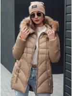 Dámská zimní bunda MELOMA prošívaná s kapucí béžová FashionStreet TY4712