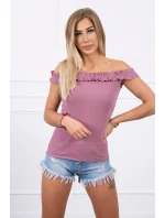 Španělská halenka s volánky tmavě růžová Španělská halenka s volánky tmavě růžová