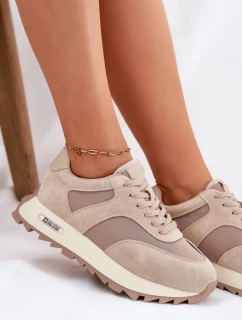 Dámské semišové tenisky na platformě Big Star HI-POLY SYSTEM – béžové