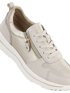 Dámské kožené boty pro zmake béžové a zlaté eVento 9784