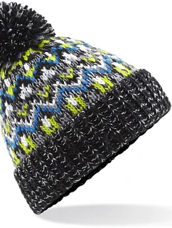 Beechfield B 458 Pletená čepice s bambulí "Blizzard" 53.0458 liquorice zing