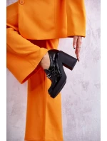 Lakované boty na masivním sloupku  Černé Jaime