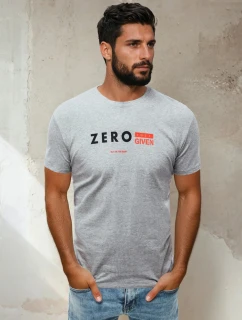 Pánské tričko s potiskem světle šedé FashionStreet RX4744