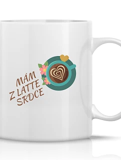 MÁM Z LATTE SRDCE - klasický bílý keramický hrníček 300 ml