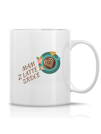 MÁM Z LATTE SRDCE - klasický bílý keramický hrníček 300 ml MÁM Z LATTE SRDCE - klasický bílý keramický hrníček 300 ml