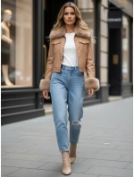 Dámská kožená bunda s velbloudí kožešinou FashionStreet TY5139