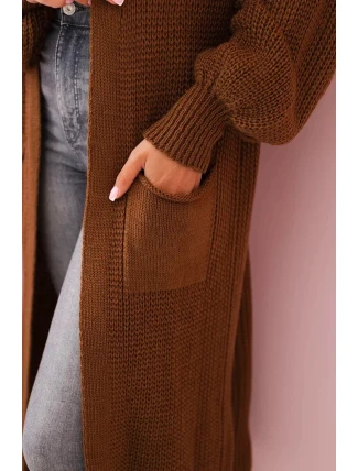 Svetr dlouhý kardigan světle hnědá