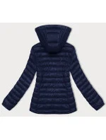 Tmavě modrá dámská prošívaná bunda s kapucí J Style (16M9102-215)