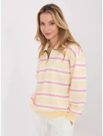 Damska bluza z rozpinana stójką Goodlookin jasnożółta (9981)