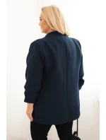 Dámská elegantní plus size blazer modrá