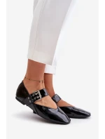 Lakované Baletky S Páskem Černé Azirae