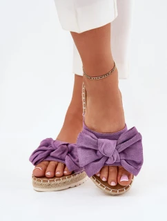 Dámské Sandály Na Platformě S Pletením A Mašlí Fialové Alpireda