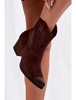 Dámské perforované kotníkové boty Kovbojky Vinceza 58150 Hnědé