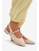 Materiálové Dámské Baleríny S Páskem Selrene