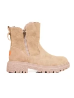 Pohodlné kotníčkové boty hnědé dámské na plochém podpatku Pohodlné kotníčkové boty hnědé dámské na plochém podpatku