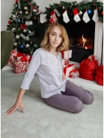 Pyžamo Luna 388 3/4 4XL Z25/26 dámské rozepínací