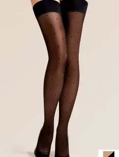 Samodržící punčochy 629 Puntina nocciola-nero - GABRIELLA