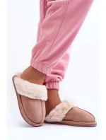 Dámské Papuče Pantofle s Kožíškem Bežová Pinky