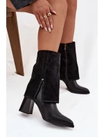 Kožené dámské kotníkové boty na sloupku s ohnutým lýkem vyhřívané Maciejka K7206-01 Černé Kožené dámské kotníkové boty na sloupku s ohnutým lýkem vyhřívané Maciejka K7206-01 Černé