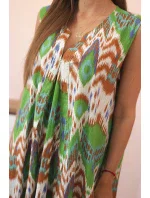 Dámské bavlněné šaty s rozšířeným lemem zelený