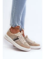 Dámské kožené tenisky D&A LR110 béžové