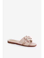 Plné Dámské Pantofle S Mašlí Béžové Tobin