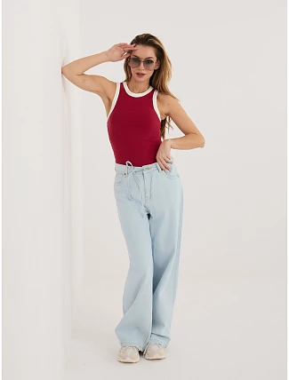 Kalhoty D80033BB62629L221 světle modré